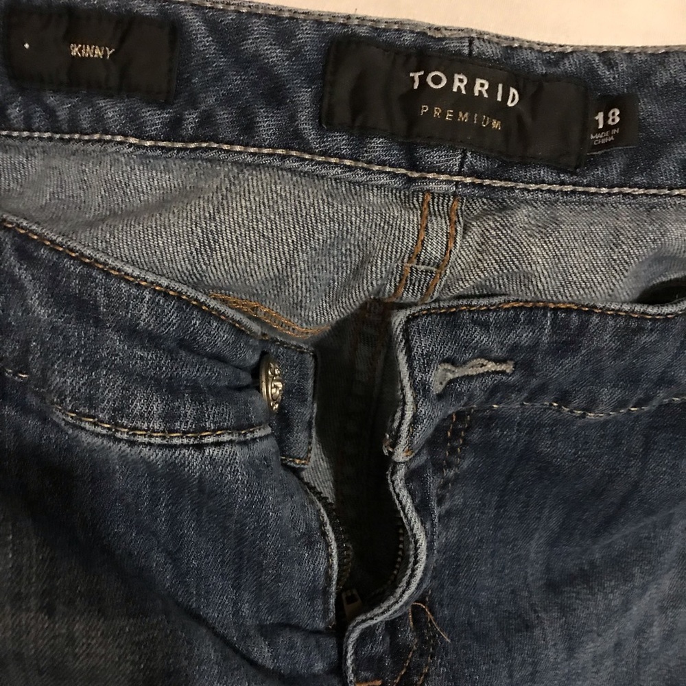 Torrid Premium Artfully Distressed Skinny Jeans